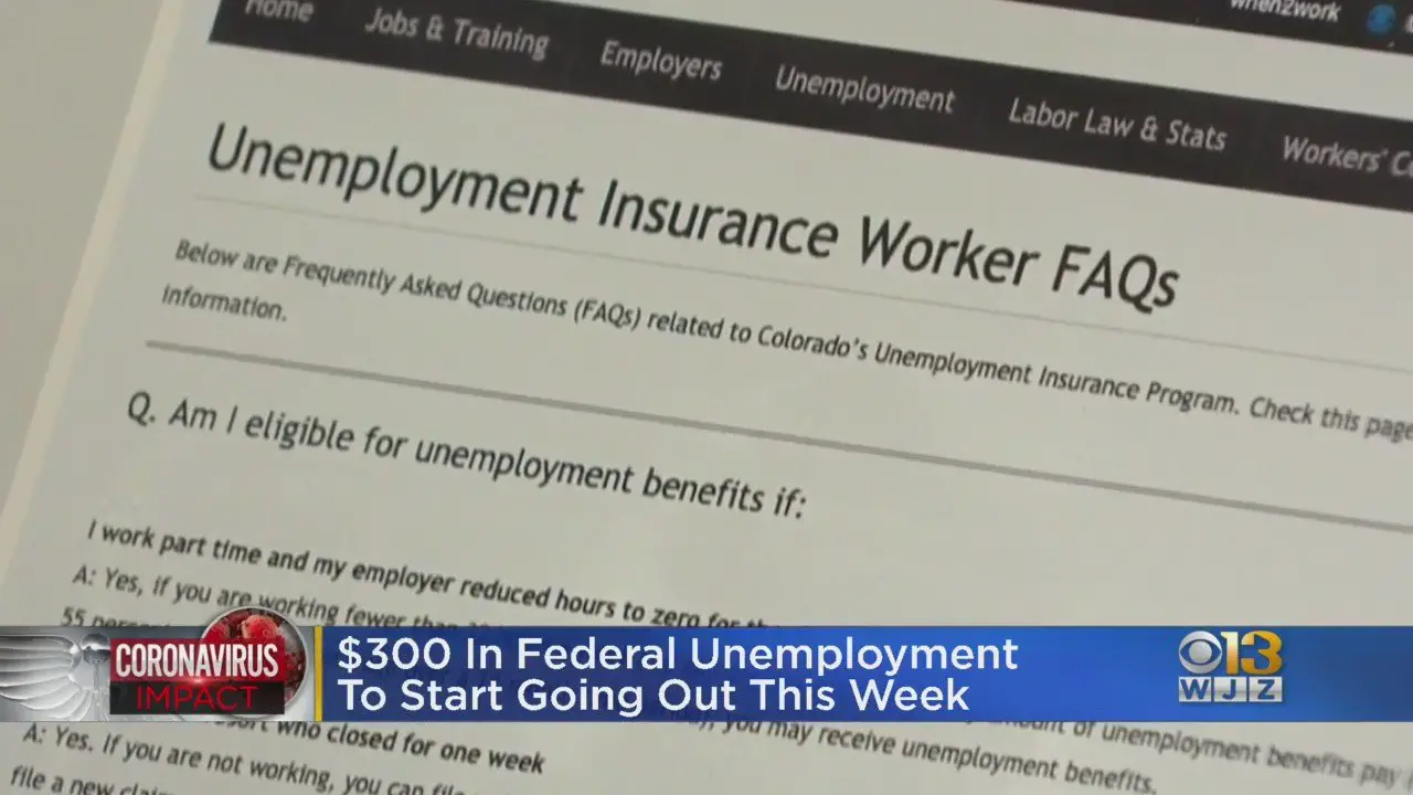 $300 In Federal Unemployment To Start Going Out This Week