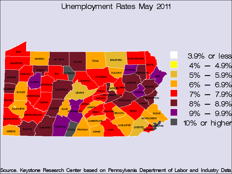 Animated Map Shows Unemployment Increases in PA