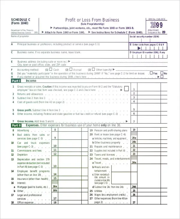 Example Of Tax Return For Self Employed