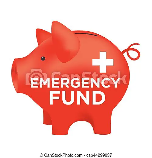 Financial emergency fund piggy bank to protect from home, house, car or ...