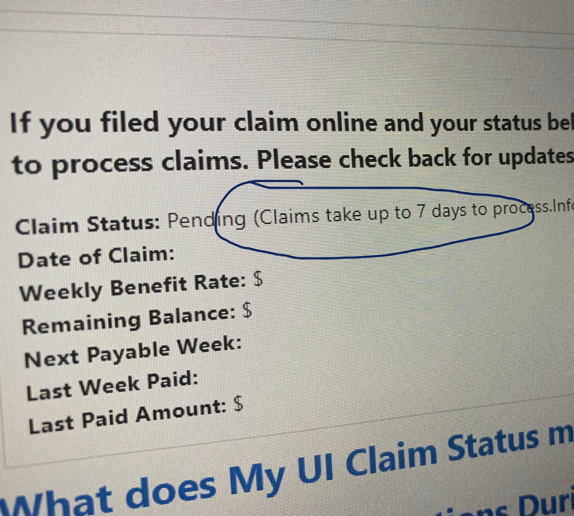 How do i check the status of my unemployment claim in oregon