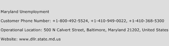 Maryland Unemployment Contact Number