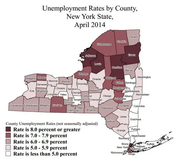 New York unemployment rates in April: Where does your county rank ...