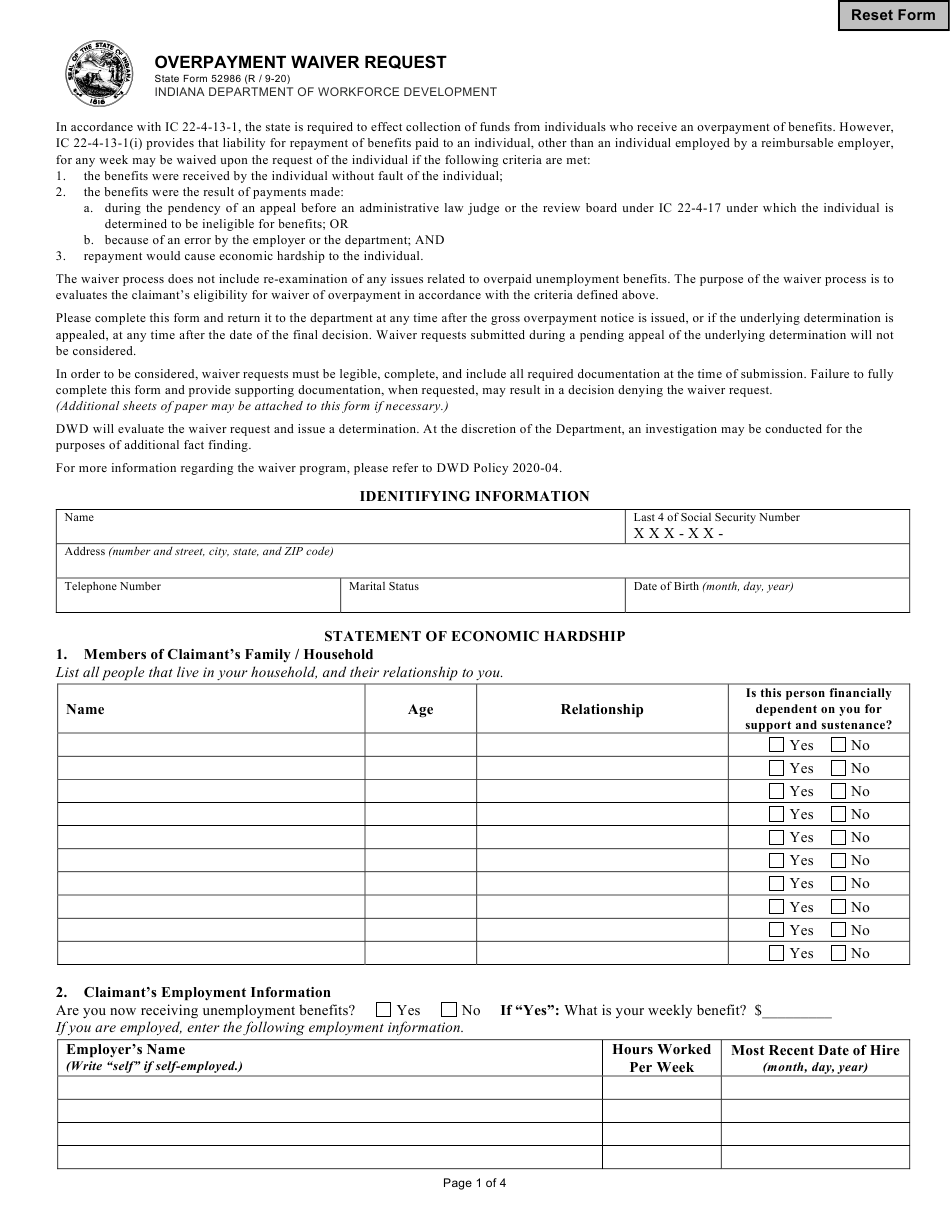 Unemployment Appeal Form Indiana
