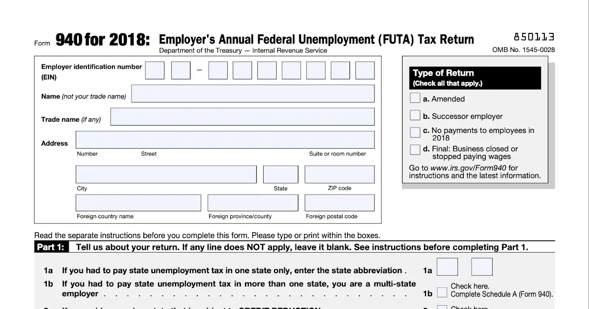 Unemployment Tax Form Update