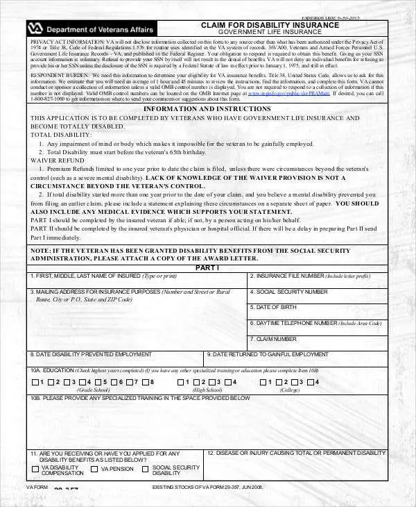 Va Permanent And Total Disability Form